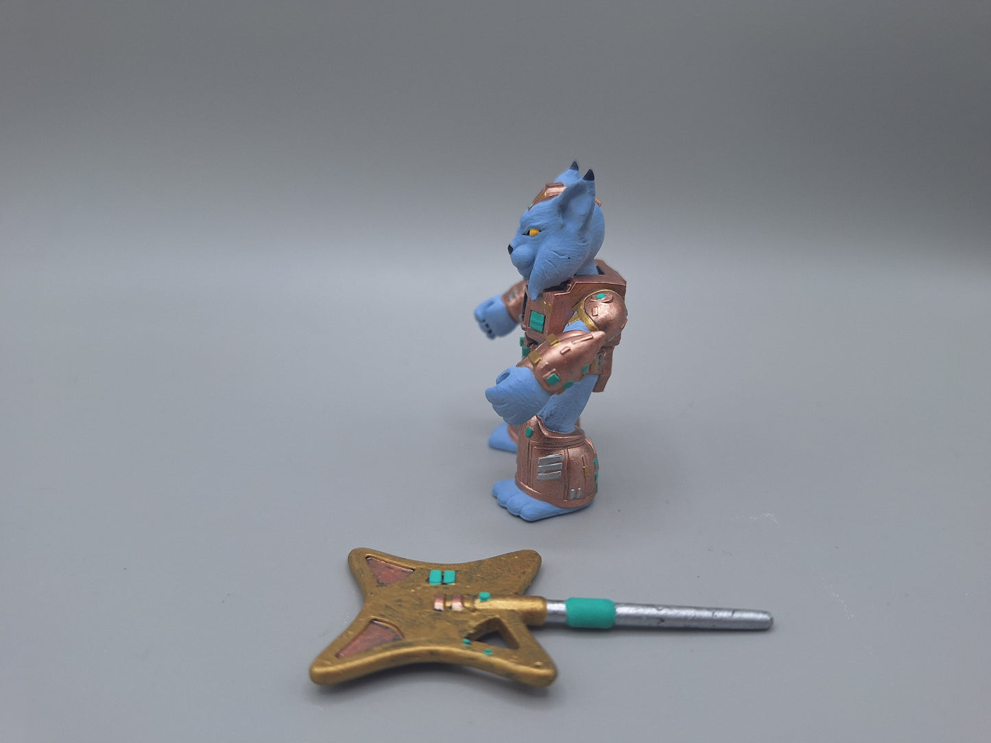 Lacerating Lynx by Battle Beasts Redux (Blue fur, Aztec paint scheme)