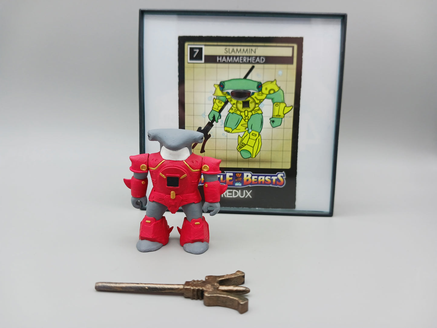 Slammin Hammerhead by Redux Battle Beasts with Grey/Red Paint Scheme