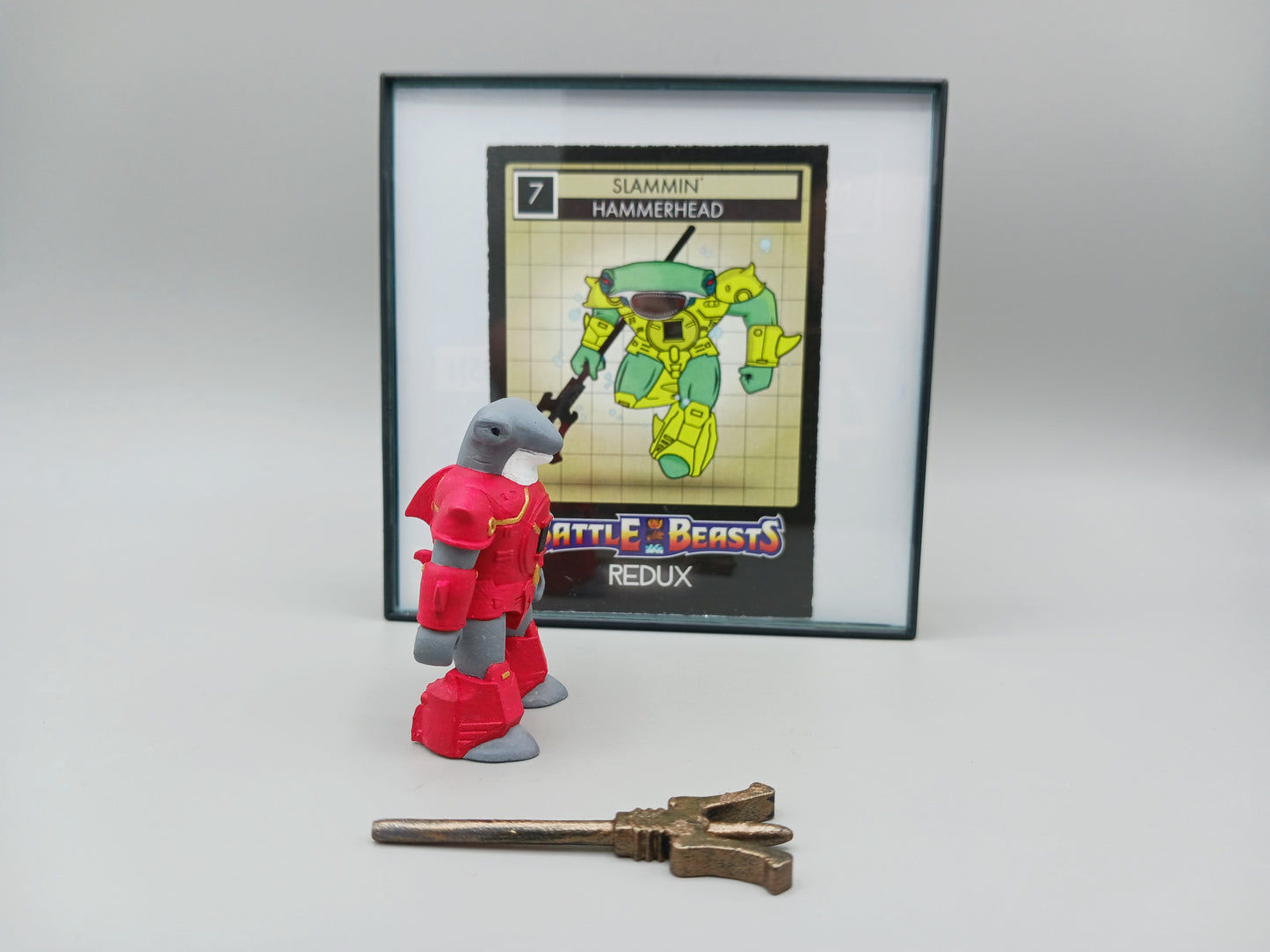Slammin Hammerhead by Redux Battle Beasts with Grey/Red Paint Scheme